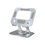 Darrahopens Electronics > Computer Accessories > Laptop Stands Silver Adjustable Aluminium Alloy Tablet Stand with 360° Rotation, Foldable Metal Desk Holder for iPad, Tablets, E-Readers and Smartphones