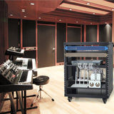 Darrahopens Electronics > Computer Accessories > Laptop Stands VEVOR 12U AV Rack Stand, 136.08kg Capacity, Network Stereo Recording Studio Rack with Lockable Caster Wheels Round & Square Holes, Special Vent for 482.6 mm Audio Video Musical & IT Equipment Mounting