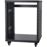 Darrahopens Electronics > Computer Accessories > Laptop Stands VEVOR 12U AV Rack Stand, 136.08kg Capacity, Network Stereo Recording Studio Rack with Lockable Caster Wheels Round & Square Holes, Special Vent for 482.6 mm Audio Video Musical & IT Equipment Mounting
