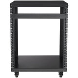 Darrahopens Electronics > Computer Accessories > Laptop Stands VEVOR 12U AV Rack Stand, 136.08kg Capacity, Network Stereo Recording Studio Rack with Lockable Caster Wheels Round & Square Holes, Special Vent for 482.6 mm Audio Video Musical & IT Equipment Mounting