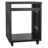 Darrahopens Electronics > Computer Accessories > Laptop Stands VEVOR 12U AV Rack Stand, 136.08kg Capacity, Network Stereo Recording Studio Rack with Lockable Caster Wheels Round & Square Holes, Special Vent for 482.6 mm Audio Video Musical & IT Equipment Mounting