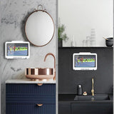 Darrahopens Electronics > Computer Accessories > Laptop Stands Wall Mounted Phone Holder for Bathroom Shower Waterproof Touch Screen Case - White