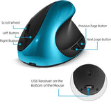 Darrahopens Electronics > Computer Accessories > Mouse & Accessories Blue Ergonomic Wireless Vertical Mouse (Small Hand-Friendly): USB-C Rechargeable, 2.4G 3-DPI, Reduce Wrist Strain (Right-Handed)