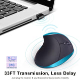 Darrahopens Electronics > Computer Accessories > Mouse & Accessories Blue Ergonomic Wireless Vertical Mouse (Small Hand-Friendly): USB-C Rechargeable, 2.4G 3-DPI, Reduce Wrist Strain (Right-Handed)