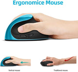 Darrahopens Electronics > Computer Accessories > Mouse & Accessories Blue Ergonomic Wireless Vertical Mouse (Small Hand-Friendly): USB-C Rechargeable, 2.4G 3-DPI, Reduce Wrist Strain (Right-Handed)