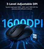 Darrahopens Electronics > Computer Accessories > Mouse & Accessories Choetech KB-002-BK 3-Level Adjustable 1600 DPI Wireless Mouse (Black)