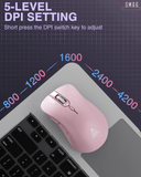 Darrahopens Electronics > Computer Accessories > Mouse & Accessories SM67 Dual Mode Wireless Gaming Mouse, Rechargeable RGB Ergonomic Mice with Adjustable DPI ,pink