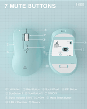 Darrahopens Electronics > Computer Accessories > Mouse & Accessories SM69 Dual Mode Wireless Gaming Mouse, Rechargeable RGB Ergonomic Mice with Adjustable DPI ,green
