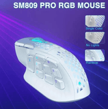 Darrahopens Electronics > Computer Accessories > Mouse & Accessories SM809pro Tri-Mode MM0 Wireless Gaming Mouse, Adjustable DPI RGB Backlight,white