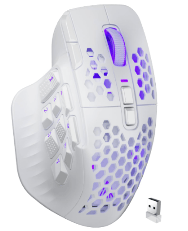 Darrahopens Electronics > Computer Accessories > Mouse & Accessories SM809pro Tri-Mode MM0 Wireless Gaming Mouse, Adjustable DPI RGB Backlight,white