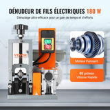 Darrahopens Electronics > Computer Accessories > Mouse & Accessories VEVOR Automatic Wire Stripping Machine, 0.06''-1.18'' Electric Motorized Cable Stripper, 180 W, 60 ft/min Wire Peeler with Visible Stripping Depth Reference, for Scrap Copper Recycling