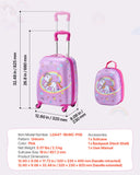 Darrahopens Electronics > Computer Accessories > Mouse & Accessories VEVOR Kids Luggage Set, 2 Piece, 45.7 cm Hardside Rolling Wheels Suitcase with Hard-Shell Backpack, Unicorn Kids Carry on Luggage Set, Holiday Birthday Present for Girls & Boys, Airline Approved