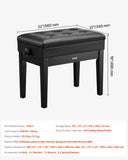 Darrahopens Electronics > Computer Accessories > Mouse & Accessories VEVOR Piano Bench, Keyboard Piano Chair with 19.3"-22.8" Adjustable Height, Padded Cushion, Storage Compartment for Music Books, Heavy Duty Wooden Piano Stool Seat, for Vanity, Living Room, Bedroom