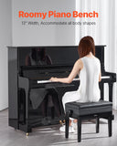 Darrahopens Electronics > Computer Accessories > Mouse & Accessories VEVOR Piano Bench, Keyboard Piano Chair with 19.3"-22.8" Adjustable Height, Padded Cushion, Storage Compartment for Music Books, Heavy Duty Wooden Piano Stool Seat, for Vanity, Living Room, Bedroom