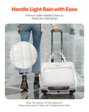 Darrahopens Electronics > Computer Accessories > Mouse & Accessories VEVOR Rolling Laptop Bag, Fits Up to 15.6 Inch Laptop, Wheeled Briefcase, Roller Computer Tote Bag with 2 Fixed Wheels & Telescoping Handle, Laptop Case for Work Travel Business Office, Women Men