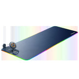 Darrahopens Electronics > Computer Accessories > Mouse & Accessories Wireless Charging Mouse Pad 15W RGB Gaming Mousepad Waterproof Desk Mat with Phone Holder 35.4''x11.8'' Extra Large Desk Pad Non-Slip Base Computer Keyboard Mat for PC Laptop, Blue