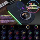 Darrahopens Electronics > Computer Accessories > Mouse & Accessories Wireless Charging Mouse Pad 15W RGB Gaming Mousepad Waterproof Desk Mat with Phone Holder 35.4''x11.8'' Extra Large Desk Pad Non-Slip Base Computer Keyboard Mat for PC Laptop, Blue