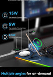 Darrahopens Electronics > Computer Accessories > Mouse & Accessories Wireless Charging Mouse Pad 15W RGB Gaming Mousepad Waterproof Desk Mat with Phone Holder 35.4''x11.8'' Extra Large Desk Pad Non-Slip Base Computer Keyboard Mat for PC Laptop, White