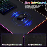 Darrahopens Electronics > Computer Accessories > Mouse & Accessories Wireless Charging Mouse Pad 15W RGB Gaming Mousepad Waterproof Desk Mat with Phone Holder 35.4''x11.8'' Extra Large Desk Pad Non-Slip Base Computer Keyboard Mat for PC Laptop, White