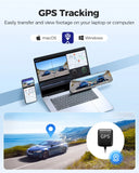 Darrahopens Electronics > Computer Accessories > Webcams 12" Black Dual 4K+1080P Rear View Mirror Dash Cam with WiFi 6, GPS, Night Vision, 64GB