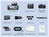 Darrahopens Electronics > Computer Accessories > Webcams 3 Channel Dash Cam in Black with WiFi, GPS, 4K+1080P+2.5K, 64GB Card, Parking Mode