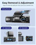 Darrahopens Electronics > Computer Accessories > Webcams 3 Channel Dash Cam in Black with WiFi, GPS, 4K+1080P+2.5K, 64GB Card, Parking Mode
