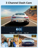 Darrahopens Electronics > Computer Accessories > Webcams 3 Channel Dash Cam in Black with WiFi, GPS, 4K+1080P+2.5K, 64GB Card, Parking Mode