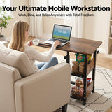 Darrahopens Electronics > Computers & Tablets > Desktops & Accessories Artiss 3 Tier Adjustable Laptop Desk Tiltable Mobile Side Table Wheels