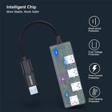 Darrahopens Electronics > Computers & Tablets > Desktops & Accessories BENFEI 000291BK 4-Port USB 3.0 Ultra Flat Data Hub, USB C Hub with 4 Ports USB 3.0 Adapter