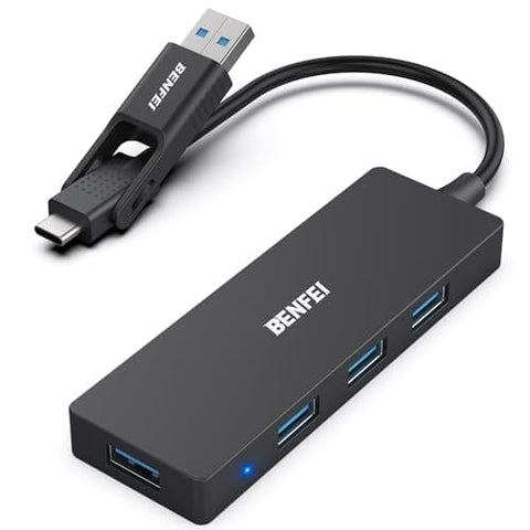 Darrahopens Electronics > Computers & Tablets > Desktops & Accessories BENFEI 000291BK 4-Port USB 3.0 Ultra Flat Data Hub, USB C Hub with 4 Ports USB 3.0 Adapter