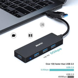 Darrahopens Electronics > Computers & Tablets > Desktops & Accessories BENFEI 000291BK 4-Port USB 3.0 Ultra Flat Data Hub, USB C Hub with 4 Ports USB 3.0 Adapter
