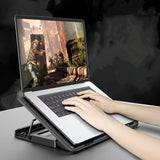 Darrahopens Electronics > Computers & Tablets > Desktops & Accessories **Fully Compatible Laptop Stand｜Dual-Fan Cooling + Ergonomic Angle Adjustment, All-in-One Portable Design for Work, Gaming, and Entertainment**