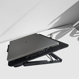 Darrahopens Electronics > Computers & Tablets > Desktops & Accessories **Fully Compatible Laptop Stand｜Dual-Fan Cooling + Ergonomic Angle Adjustment, All-in-One Portable Design for Work, Gaming, and Entertainment**