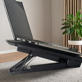 Darrahopens Electronics > Computers & Tablets > Desktops & Accessories **Fully Compatible Laptop Stand｜Dual-Fan Cooling + Ergonomic Angle Adjustment, All-in-One Portable Design for Work, Gaming, and Entertainment**