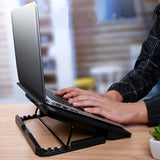 Darrahopens Electronics > Computers & Tablets > Desktops & Accessories **Fully Compatible Laptop Stand｜Dual-Fan Cooling + Ergonomic Angle Adjustment, All-in-One Portable Design for Work, Gaming, and Entertainment**