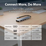 Darrahopens Electronics > Computers & Tablets > Desktops & Accessories Laser USB-C 6-in-1 Multi-Port Hub with 4K HDMI and 100W PD Charging