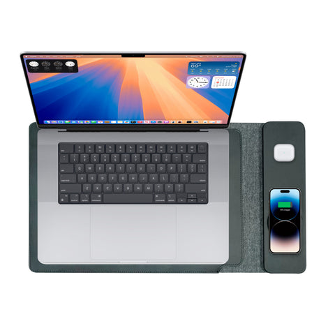 Darrahopens Electronics > Computers & Tablets > Desktops & Accessories Laser Wireless Charging Laptop Sleeve Up to 16 Inch Black