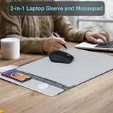 Darrahopens Electronics > Computers & Tablets > Desktops & Accessories Laser Wireless Charging Laptop Sleeve Up to 16 Inch Grey