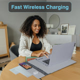 Darrahopens Electronics > Computers & Tablets > Desktops & Accessories Laser Wireless Charging Laptop Sleeve Up to 16 Inch Grey