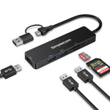 Darrahopens Electronics > Computers & Tablets > Desktops & Accessories Simplecom CH365C SuperSpeed 3-Port USB Hub with SD MicroSD Card Reader USB-A and USB-C Dual Connector