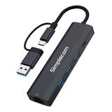 Darrahopens Electronics > Computers & Tablets > Desktops & Accessories Simplecom CHN436 USB-C and USB-A to 4-Port USB HUB with Gigabit Ethernet Adapter