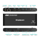 Darrahopens Electronics > Computers & Tablets > Desktops & Accessories Simplecom KM590 2-Port USB-C Dual 4K HDMI Monitor KVM Switch and Docking Station with Network Sharing