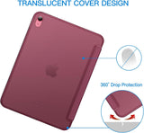 Darrahopens Electronics > Computers & Tablets > Tablets & Cases Case for iPad (A16) 11th/10th Generation (2025/2022), Slim Stand Hard Back Cover Auto Wake/Sleep Function (Burgundy)