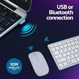 Darrahopens Electronics > Computers & Tablets Wireless Keyboard and Mouse Combo Bluetooth Set for PC Laptop Phone Tablet 78 Keys White
