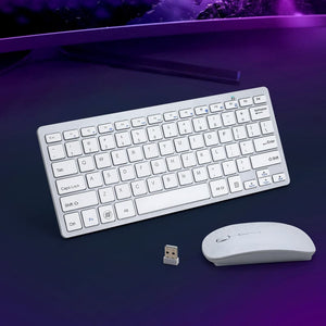 Darrahopens Electronics > Computers & Tablets Wireless Keyboard and Mouse Combo Bluetooth Set for PC Laptop Phone Tablet 78 Keys White
