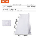 Darrahopens Electronics > Gadgets > Metal Detectors VEVOR Plastic Table Cover, 40 x 60 Inch 1.5 mm Thick Clear Table Protector, Rectangle PVC Desk Mat, Waterproof & Easy Cleaning Desk Pad Tablecloth, for Office Dresser Dining Room Table Night Stand