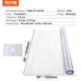 Darrahopens Electronics > Gadgets > Metal Detectors VEVOR Plastic Table Cover, 40 x 60 Inch 2.0 mm Thick Clear Table Protector, Rectangle PVC Desk Mat, Waterproof & Easy Cleaning Desk Pad Tablecloth, for Office Dresser Dining Room Table Night Stand