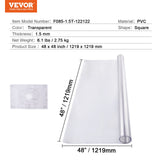 Darrahopens Electronics > Gadgets > Metal Detectors VEVOR Plastic Table Cover, 48 x 48 Inch 1.5 mm Thick Clear Table Protector, Square PVC Desk Mat, Waterproof & Easy Cleaning Desk Pad Tablecloth, for Office Dresser Dining Room Table Night Stand