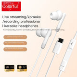 Darrahopens Electronics > Headphones and Earphones > In Ear Headphones & Earbuds Colorful QK01 Wired karaoke headphones-White