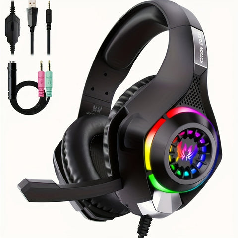 Darrahopens Electronics > Headphones and Earphones > Over Ear Headphones Gaming Headset PC PS4 PS5 Xbox RGB